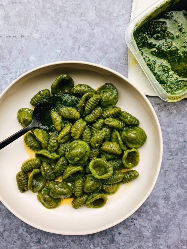 Basil Pasta Dough with Pesto